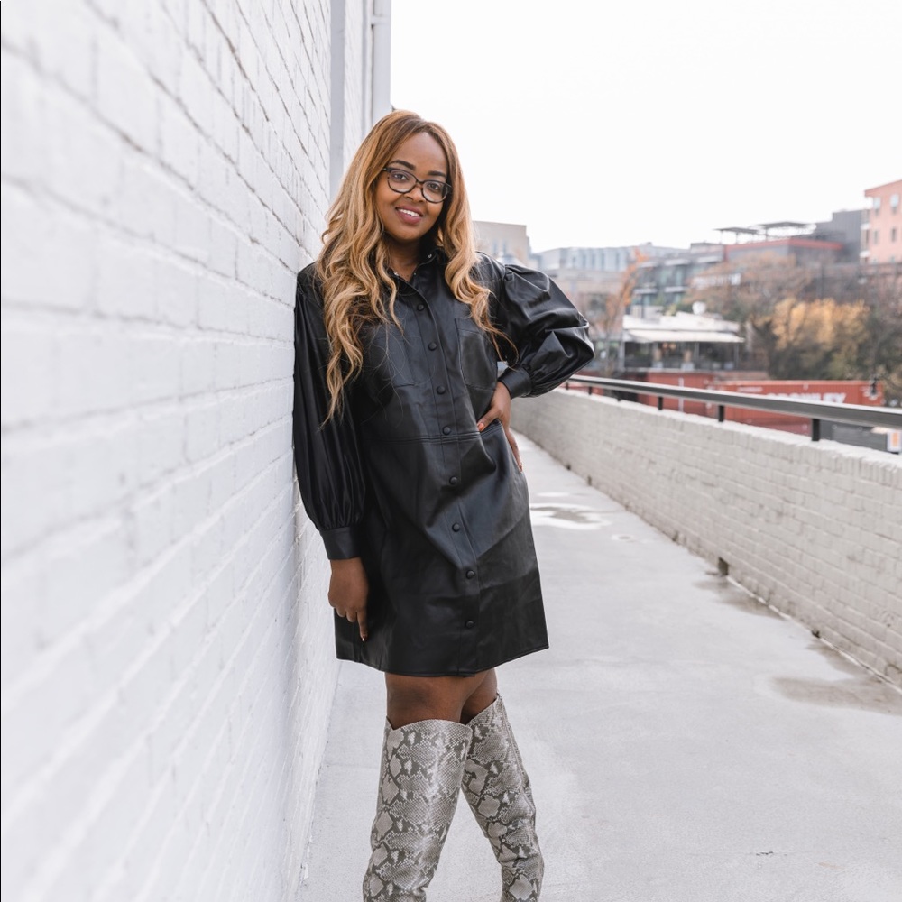 Faux Leather Dress
